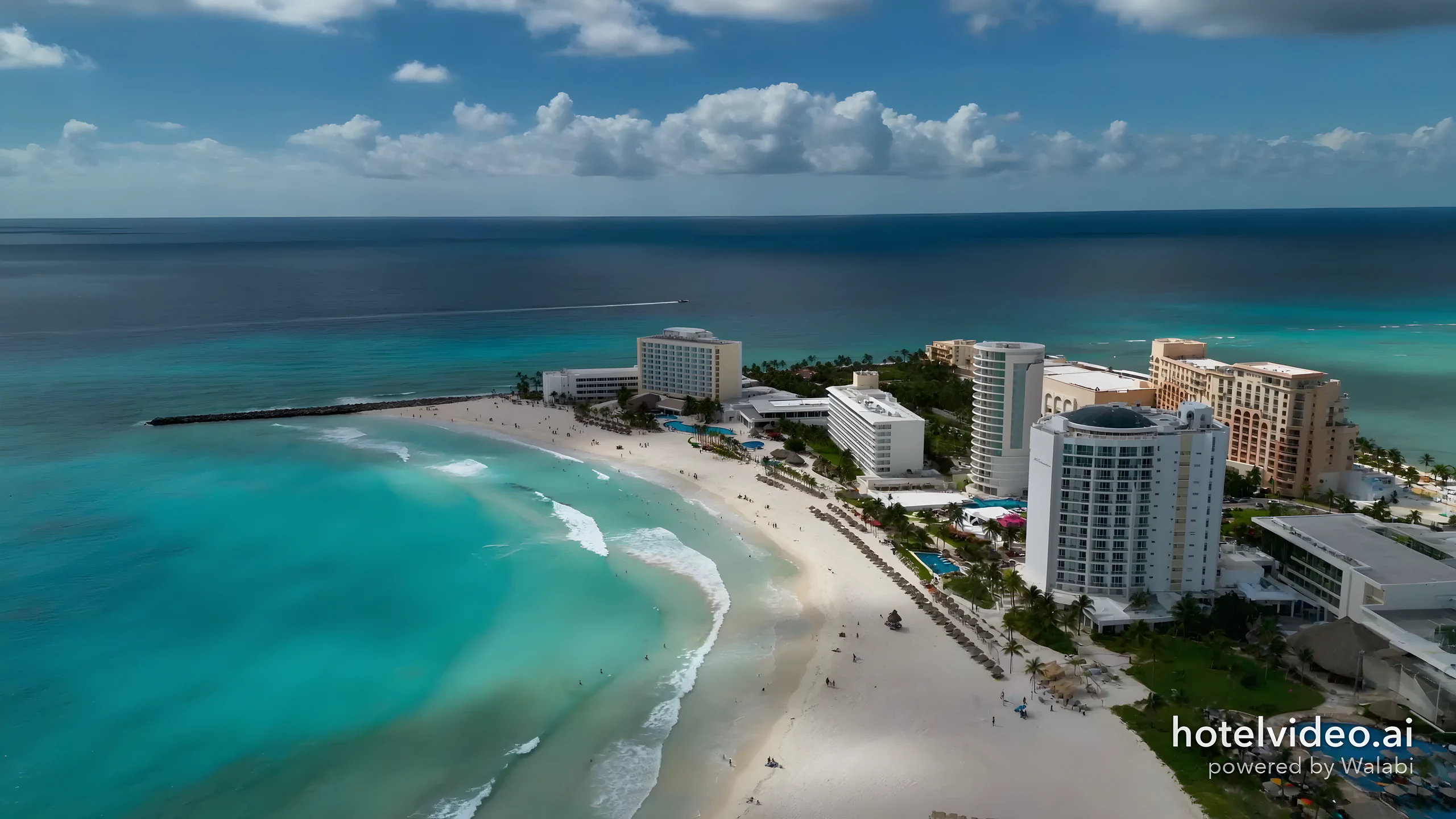 A Cancún beach, ready to become a film